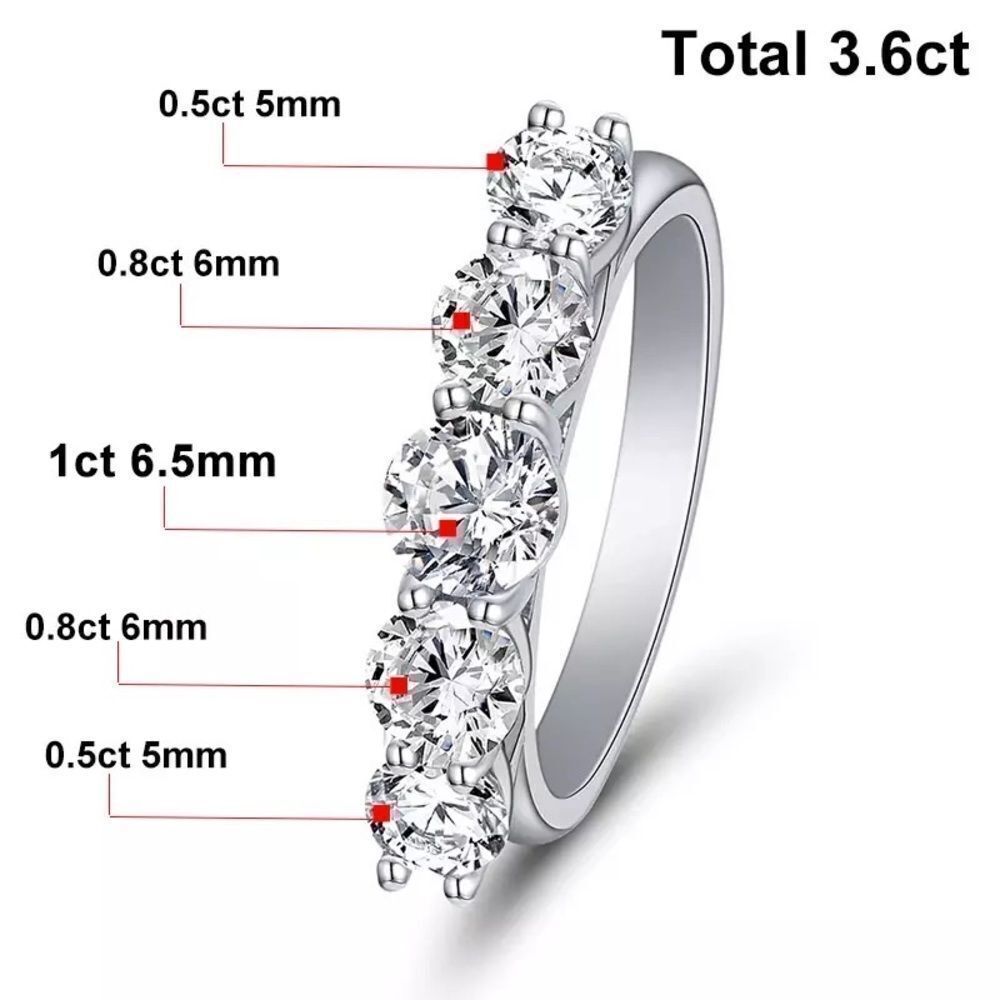 💎OS265💎 18k 3.6ct Diamond Moissanite Ring 925 Sterling Sliver, Gold Plated - Picture 9 of 16